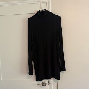 Reformation Black Long Sleeve Turtleneck Dress
